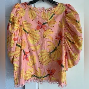 Farm Rio NWOT banana print blouse